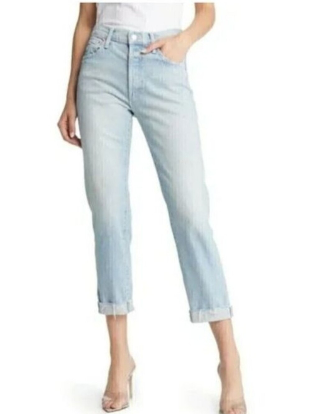 MOTHER Superior Jeans Scrapper Cuff Ankle Fray Lonely Hearts Club Size 26 NWOT